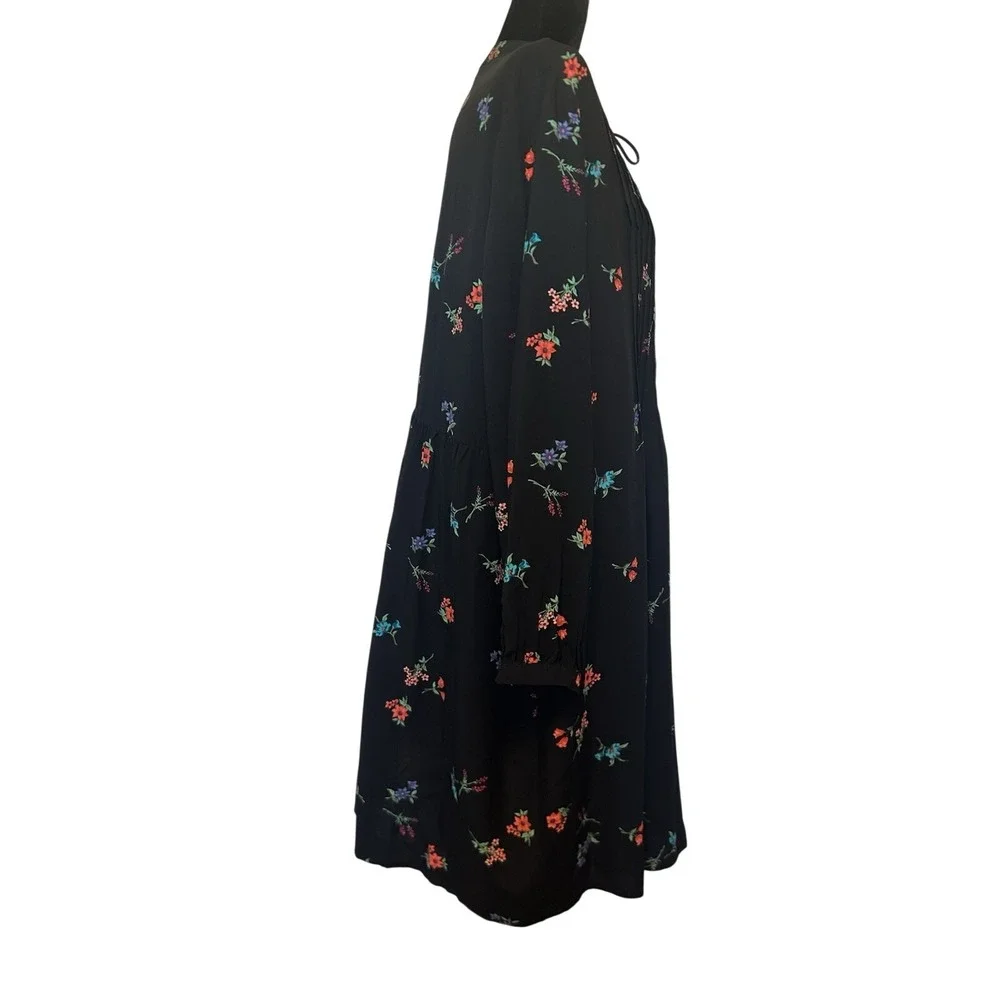 Old Navy Black Floral Long Sleeve Dress Size Large
